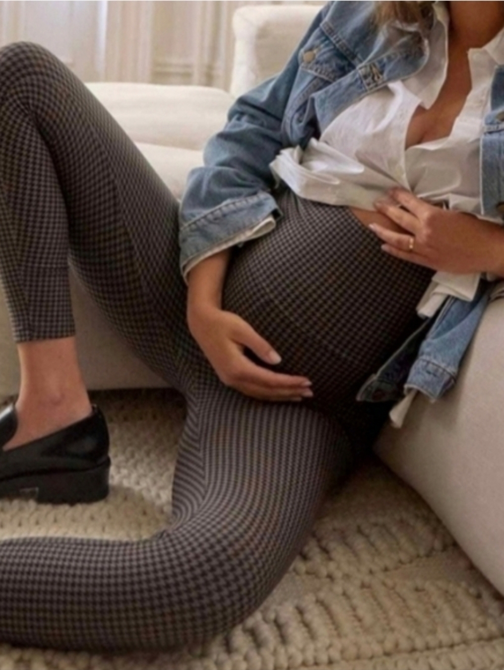 Hatch the Before, After and During  houndstooth leggings, small